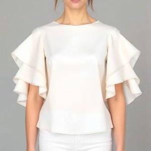 آستین پرپری موج دار (Wing Ruffle) در خیاطی و الگوی آن در طراحی لباس