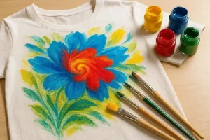 تزیین لباس با گلدوزی و نقاشی پارچه ، ترکیب خیاطی و هنر