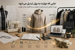 جایی که مهارت به پول تبدیل میشود: عبور از خیاطی به برندسازی در آموزش رسم الگو و دوخت هودی