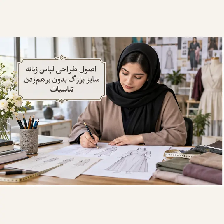 تصویر شاخص طراحی لباس زنانه سایز بزرگ با تناسبات درست